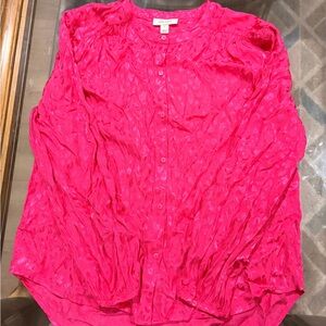 Women's Pink Button-Up Blouse